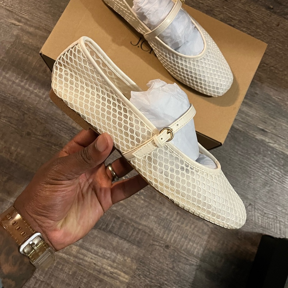 J. Crew Cream Loafers with Woven Texture and Gold Horsebit